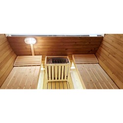 SAUNA OGRODOWA FIŃSKA BECZKA Z PIECEM ASKER-HG 4-6 OSOBOWA 210x240 CM