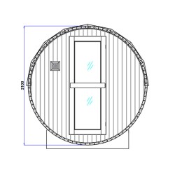 SAUNA OGRODOWA FIŃSKA BECZKA Z PIECEM ASKER-HG 4-6 OSOBOWA 210x240 CM