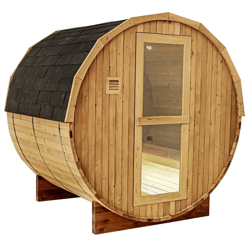 SAUNA OGRODOWA FIŃSKA BECZKA Z PIECEM FORSA-HG 4-6 OSOBOWA 210x180 CM SAUNA OGRODOWA FIŃSKA BECZKA Z PIECEM FORSA-HG 4-6 OSOBOWA 210x180 CM