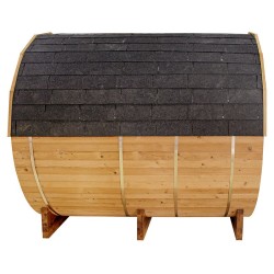 SAUNA OGRODOWA FIŃSKA BECZKA Z PIECEM FORSA-HG 4-6 OSOBOWA 210x180 CM
