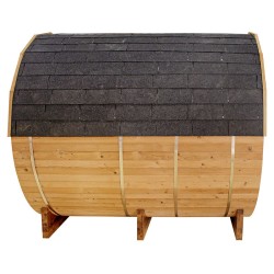 SAUNA OGRODOWA FIŃSKA BECZKA Z PIECEM TROMSO 4-6 OSOBOWA 210x210 CM
