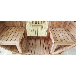 SAUNA OGRODOWA FIŃSKA BECZKA Z PIECEM TROMSO 4-6 OSOBOWA 210x210 CM