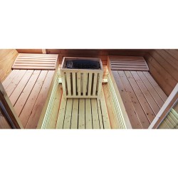 SAUNA OGRODOWA FIŃSKA BECZKA Z PIECEM TROMSO 4-6 OSOBOWA 210x210 CM
