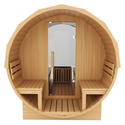 SAUNA OGRODOWA FIŃSKA BECZKA Z PIECEM TROMSO-FG 4-6 OSOBOWA 210x210 CM