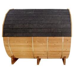 SAUNA OGRODOWA FIŃSKA BECZKA Z PIECEM TROMSO-HG 4-6 OSOBOWA 210x210 CM