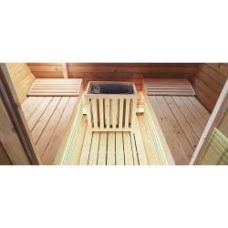 SAUNA OGRODOWA FIŃSKA BECZKA Z PIECEM TROMSO-HG 4-6 OSOBOWA 210x210 CM
