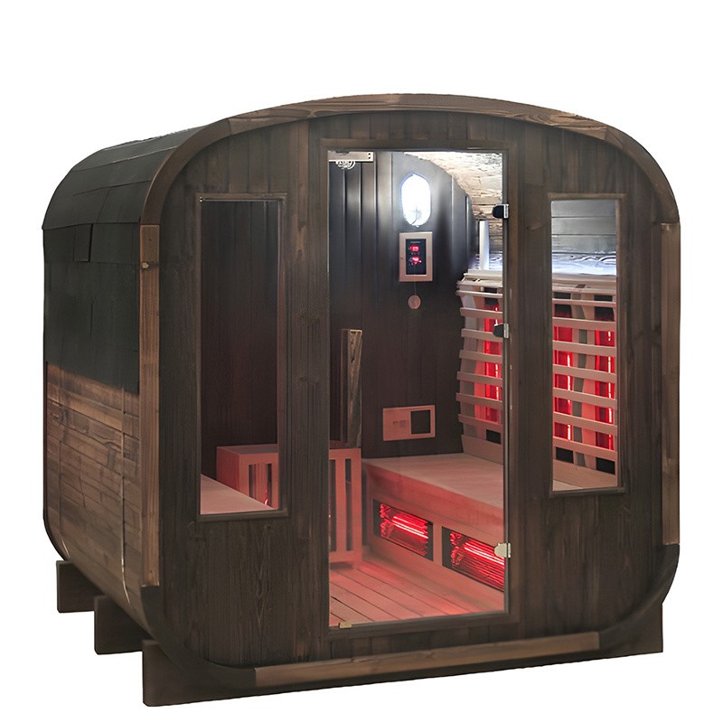 SAUNA OGRODOWA KOMBO FIŃSKA - INFRARED BECZKA HAMAR-A 4-6 OSOBOWA 180x200 CM 2W1 SAUNA OGRODOWA KOMBO FIŃSKA - INFRARED BECZKA HAMAR-A 4-6 OSOBOWA 180x200 CM 2W1