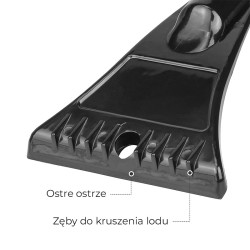 SZCZOTKA SKROBACZKA DO SAMOCHODU 2W1 DRAX CZARNO/POMARAŃCZOWA 56 CM