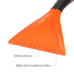 SZCZOTKA SKROBACZKA DO SAMOCHODU 2W1 TELESKOPOWA REGULOWANA ODYN CZARNO-POMARAŃCZOWA 75-110 CM
