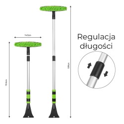 SZCZOTKA SKROBACZKA DO SAMOCHODU 2W1 TELESKOPOWA REGULOWANA VENOM CZARNO-ZIELONA 73-109 CM