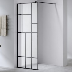 ŚCIANKA PRYSZNICOWA SH05F CZARNA 120 CM 8 MM