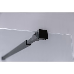 ŚCIANKA PRYSZNICOWA SH07C CZARNA 90 CM 8 MM