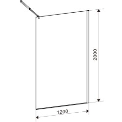ŚCIANKA PRYSZNICOWA SH07F ZŁOTA 120 CM 8 MM