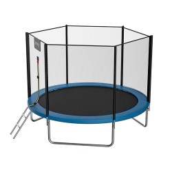 TRAMPOLINA OGRODOWA DLA DZIECI ZUMA 8FT CZARNO/NIEBIESKA 244 CM