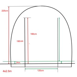 TUNEL OGRODOWY FOLIOWY SZKLARNIA 10m2 TF05G 4x2,5m ZIELONY SOLIDNY PODWÓJNE DRZWI