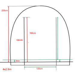 TUNEL OGRODOWY FOLIOWY SZKLARNIA 10m2 TF05W 4x2,5m BIAŁY SOLIDNY PODWÓJNE DRZWI