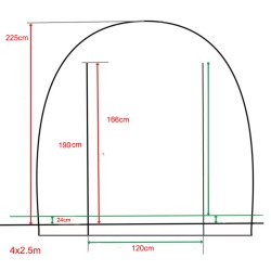 TUNEL OGRODOWY FOLIOWY SZKLARNIA 10m2 TF05W 4x2,5m BIAŁY SOLIDNY PODWÓJNE DRZWI