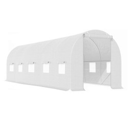 TUNEL OGRODOWY FOLIOWY SZKLARNIA 18m2 TF07W 6x3m BIAŁY SOLIDNY PODWÓJNE DRZWI