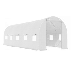 TUNEL OGRODOWY FOLIOWY SZKLARNIA 18m2 TF07W 6x3m BIAŁY SOLIDNY PODWÓJNE DRZWI