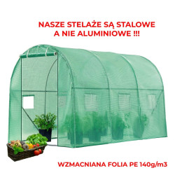 TUNEL OGRODOWY FOLIOWY SZKLARNIA 4m2 TF02G 2x2m ZIELONY SOLIDNY