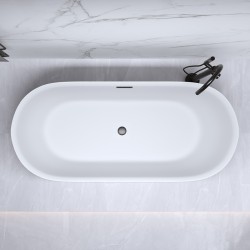 WANNA WOLNOSTOJĄCA CESANA 518A CZARNA PRZELEW CZARNY 150x75 CM