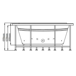 WANNA Z HYDROMASAŻEM DELLA 916 DO ZABUDOWY 155x155 CM
