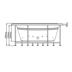 WANNA Z HYDROMASAŻEM DELLA 916 Z OBUDOWĄ BRĄZOWĄ 170x170 CM