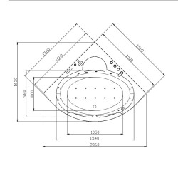 WANNA Z HYDROMASAŻEM SIGNA 635 BIAŁA 150x150 CM
