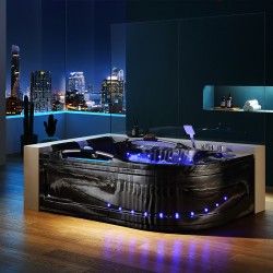 WANNA Z HYDROMASAŻEM VENEZIA 761 CZARNA FALA LEWA 180x120 CM