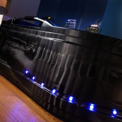 WANNA Z HYDROMASAŻEM VENEZIA 761 CZARNA FALA LEWA 180x120 CM