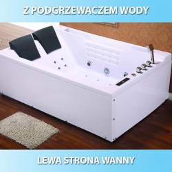 WANNA Z HYDROMASAŻEM Z PODGRZEWACZEM FENIX 606BH LEWA BIAŁA 180x120 CM