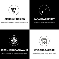 ZESTAW 12 RZUTEK DO TARCZY ELEKTRONICZNEJ LOTKI DO GRY ZD02