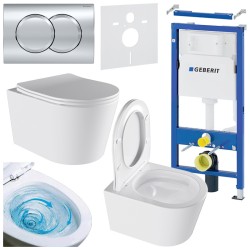 ZESTAW PODTYNKOWY WC STELAŻ GEBERIT DUOFIX MISKA ELITE-WH-03 PRZYCISK DELTA 01 CHROM