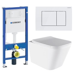 ZESTAW PODTYNKOWY WC STELAŻ GEBERIT DUOFIX MISKA AQUA-WH-03 PRZYCISK DELTA 30 BIAŁY