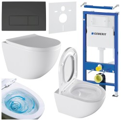 ZESTAW PODTYNKOWY WC STELAŻ GEBERIT DUOFIX MISKA NERO-WH-02 PRZYCISK DELTA 50 CZARNY MAT