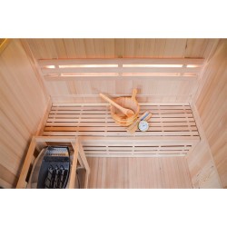 SAUNA FIŃSKA WYSOKOTEMPERATUROWA Z PIECEM OSLO3/HARVIA 4,5KW 3-4 OSOBOWA 150x120 CM