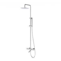 Zestaw natryskowy z termostatem Kolumna Corsan LUGO Deszczownica 25cm Wylewka obrotowa Chrom