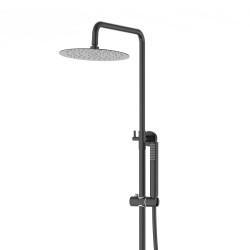 Zestaw natryskowy z termostatem Kolumna Corsan LUGO Deszczownica 25cm Wylewka obrotowa Czarna