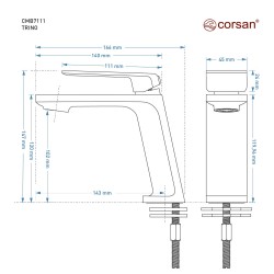 Bateria umywalkowa Corsan CMB7111BL TRINO