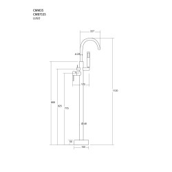 Bateria wannowa wolnostojąca Corsan CMM35CH Lugo chromowana