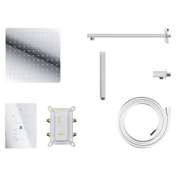 Zestaw prysznicowy Corsan Ango chrom z deszczownicą 25 cm, baterią termostatyczną i prysznicem