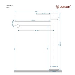 Bateria umywalkowa Corsan CMB7512CH Lugo wysoka chromowana