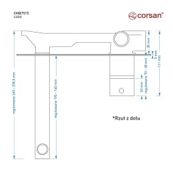 Bateria umywalkowa podtynkowa Corsan CMB7515CH Lugo chromowana z wylewką