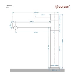 Bateria wolnostojąca Corsan CMB7521BL Lugo czarna z ruchomą wylewką