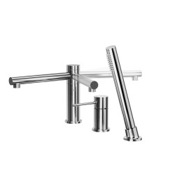Bateria wannowa 3 otworowa Corsan CMB7542CH Lugo z wylewką i słuchawką prysznicową