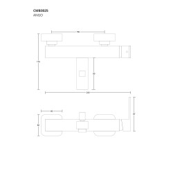Bateria wannowa Corsan Ango CMB3025CH chromowana
