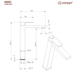 Bateria umywalkowa Corsan CMB3029CH Ango chromowana
