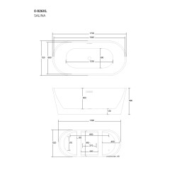 Wanna wolnostojąca Corsan SALINA 170 x 72 cm Korek klik-klak Biały