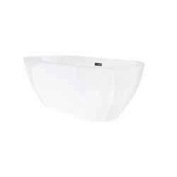 Wanna wolnostojąca Corsan RENO 170 x 80 cm z boczną półką Korek klik-klak Czarny