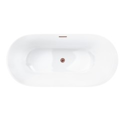 Wanna wolnostojąca Corsan RENO 170 x 80 cm Korek klik-klak Miedziany / Różowe Złoto